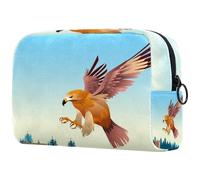 Flying European Buzzard Eagle - Neceser para mujer, neceser de viaje, bolsa organizadora de maquillaje grande con cremallera, multicolor, 18.5x7.5x13cm/7.3x3x5.1in, Neceser