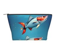 Flying Fish In The Ocean - Bolsa de viaje con cremallera para maquillaje, organizador diario, bolsa de viaje, bolsa de cosméticos, 5.9 x 2.8 x 4.7 pulgadas, pez volador en el océano, talla única, Pez