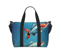 Flying Fish in the Ocean - Bolsas de viaje versátiles para artículos personales para mujer, espaciosas bolsas de lona para viajes, bolsas de gimnasio para hombres, Negro -, Talla única