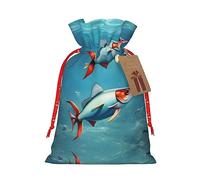 Flying Fish In The Ocean - Bolsas reutilizables con cordón, bolsas de regalo festivas versátiles para cualquier ocasión