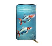 Flying Fish in the Ocean - Cartera para mujer, elegante cartera para mujer, piel sintética, cremallera de metal, delgada y compacta, cartera de mano para mujer, Negro -, Talla única, Classic