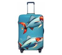 Flying Fish in The Ocean - Maleta universal elástica protectora de equipaje, impermeable, para viajes, negocios, vacaciones, Black, M, Equipaje de mano