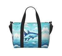 Flying Fish in the Oceans - Bolsas de viaje versátiles para artículos personales para mujer, espaciosas bolsas de lona para viajes, bolsas de gimnasio para hombres, Negro -, Talla única