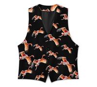 Flying Flamingo - Chaleco de traje para hombre, vestido casual de negocios, ajustado, con bolsillos, Estilo:, 3XL