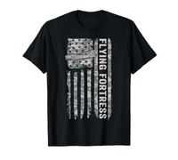 Flying Fortress Bandera Americana WW2 Camo B17 Camiseta