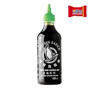 FLYING GOOSE Hoi Sin Sauce - Picante, tapa verde, salsa fuerte de Tailandia, 1 unidad (1 x 455 ml)