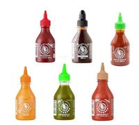 Flying Goose Pack Sriracha 6 × 200 ml - Sabores Original, Black Pepper, Extra Garlic, Green Chilli, Super Hot y Mayo | Lote Degustación Thai | Sin Gluten