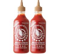 Flying Goose Sriracha Salsa picante con extra de ajo, picante, tapa marrón, salsa para condimentar, 1 x 455 ml (Paquete de 2)
