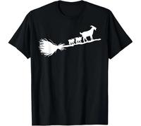 Flying Halloween Goats with Baby Goat tee Gift Unisex T-Shirt Black XL