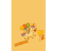 Flying Happy Unicorn Theme 6x9" Yellow Cover Notebook | 150 Pages | College Ruled (Lined) |: A Cute and Whimsical Note Featuring a Cartoonish Unicorn ... or School or as a Pride Month Gift