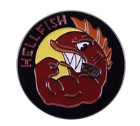 Flying Hellfish - Pin esmaltado de dibujos animados de la Segunda Guerra Mundial 2 Aliados de la Unidad Militar Abe Burns, 1.25 Inches, Esmalte, Esmalte
