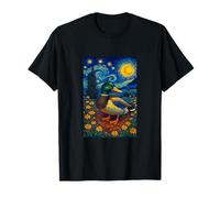 Flying Immigrant Mallard Duck in The Starry Night Painting Camiseta