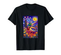 Flying Immigrant Mallard Duck in The Starry Night Painting Camiseta