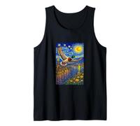 Flying Immigrant Mallard Duck in The Starry Night Painting Camiseta sin Mangas
