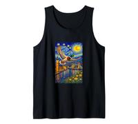 Flying Immigrant Mallard Duck in The Starry Night Painting Camiseta sin Mangas