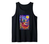 Flying Immigrant Mallard Duck in The Starry Night Painting Camiseta sin Mangas
