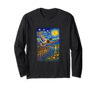 Flying Immigrant Mallard Duck in The Starry Night Painting Manga Larga