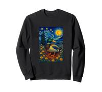 Flying Immigrant Mallard Duck in The Starry Night Painting Sudadera