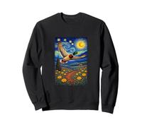 Flying Immigrant Mallard Duck in The Starry Night Painting Sudadera