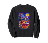 Flying Immigrant Mallard Duck in The Starry Night Painting Sudadera