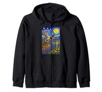 Flying Immigrant Mallard Duck in The Starry Night Painting Sudadera con Capucha