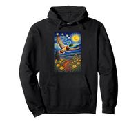 Flying Immigrant Mallard Duck in The Starry Night Painting Sudadera con Capucha