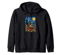 Flying Immigrant Mallard Duck in The Starry Night Painting Sudadera con Capucha
