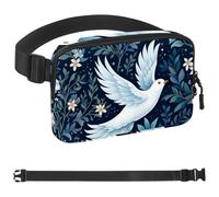 Flying Jungle White Dove-1800 - Cangurera unisex de moda, bolsos cruzados deportivos delgados a la moda para correr, senderismo, senderismo, mujer, hombre, multicolor, 4 x 23 x 15 cm, multicolor,