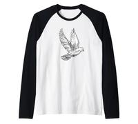 Flying Lonesome Paloma Paloma Amante de los Pájaros Regalo Hombres Mujeres Niños Camiseta Manga Raglan