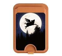 Flying Pig Full Moon Night - Soporte magnético para tarjetas para iPhone 16, 15, 14, 13 Pro Max, multicolor