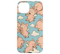 Flying Pigs Cartoon Fantasy Whimsical Piglet Cloud Art Carcasa para iPhone 15 Plus