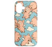 Flying Pigs Cartoon Fantasy Whimsical Piglet Cloud Art Carcasa para iPhone 16