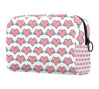 Flying Pink Heart Love Angel - Neceser para mujer, neceser de viaje, bolsa organizadora de maquillaje con cremallera, multicolor, 18.5x7.5x13cm/7.3x3x5.1in, Neceser