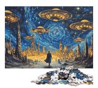 Flying Saucer Puzzle Difficult Hard Paper Rectangular Jigsaw Puzzle for Adult Children Unique Gift 38x26cm/1000pcs