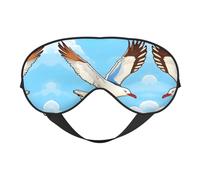 Flying Seagulls - Máscara de ojos suave, estampado completo, 96% poliéster, 4% elastano