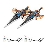Flying Sword RC Glider, Remote Flying Sword, Remote Controlled Stunt, Drop-Resistant Material, 360° Stunt Flip, 3-Speed Control, Lightweight Easy to Fly (Handle,2 Sword+2 Betteries)