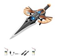 Flying Sword RC Glider, Remote Flying Sword, Remote Controlled Stunt, Drop-Resistant Material, 360° Stunt Flip, 3-Speed Control, Lightweight Easy to Fly (Handle,1 Sword+2 Betteries)
