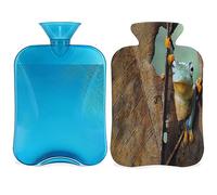 Flying Tree Frog - Botella de agua caliente con funda esponjosa, 2 L, botella de rana de gran capacidad, bolsa de agua para noches acogedoras, alivio del dolor, espalda, cuello y hombros