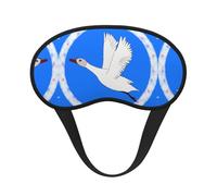 Flying White Goose - Máscara de dormir de satén con borde negro para una comodidad óptima y bloqueo de la luz