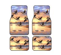Flying Wild Ducks - Juego de 4 alfombrillas decorativas de neopreno impermeables para coches, camiones, furgonetas y SUV, interior antideslizante y elegante
