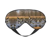 Flying Wild Ducks - Máscara de ojos suave de doble cara con diseño reversible, ajustable para un ajuste cómodo, bloquea la luz