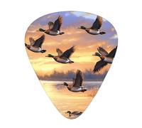 Flying Wild Ducks - Púas de guitarra con caja de almacenamiento, 3 grosores de 0,46/0,71/0,96 mm, púas ABS para guitarra, ukelele y bajo