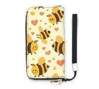 Flying Yellow Bees Hearts - Cartera delgada para mujer, bolso largo, bonito bolso de mano, tarjetero