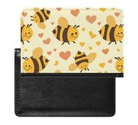 Flying Yellow Bees Hearts - Funda para pasaporte con ranura para tarjetas, funda para pasaporte de viaje