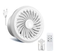 FlyingYun Ventilador de extracción de 100mm 160m³/h 4W, extractor de baño ajustable de 5 velocidades, Función de memoria mejorada, Ventilador RC para Cocina Baño Ático Ventana Sótano