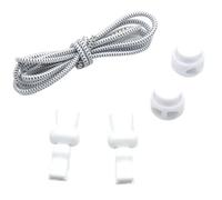 FLYIODFCXV Cordones de Zapatos, Cordones Redondos de Puntos Colores, Cierre plástico elástico, Deportes Senderismo, sin Cordones, Zapato for niños(White Black Point)