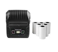FLYIODFCXV Impresora térmica de Tickets, Impresora de Recibos Bluetooth 58 mm, Puerto USB inalámbrico, Impresora POS portátil(Black Add 6Rolls)