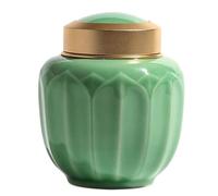 FLYIODFCXV Urna para Mascotas, Hermosas urnas de Recuerdo Flor Loto en Relieve - Urna for Cenizas Perro Cenizas Gato Mascotas cremación for(Green)