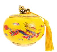 FLYIODFCXV Urna para Mascotas, Urnas de cerámica for Compartir Cenizas Adultas, Soportes for Perros y Gatos, urna funeraria Conmemorativa for Mascotas(Yellow)