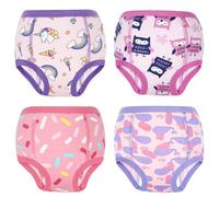 FLYISH DIRECT Calzoncillos de Entrenamiento para Niños y Niñas, 4-Pack de Ropa Interior de Entrenamiento Reutilizable, 100% Algodón, 6-Capas Absorbentes Braguitas de Aprendizaje, 3 años